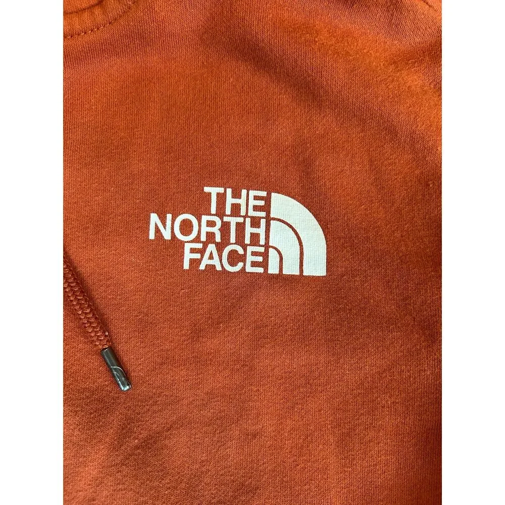 The North Face Men’s Small Rust Orange Full Zip Hoodie Logo Sweatshirt